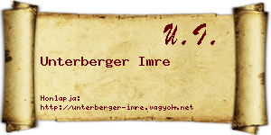 Unterberger Imre névjegykártya